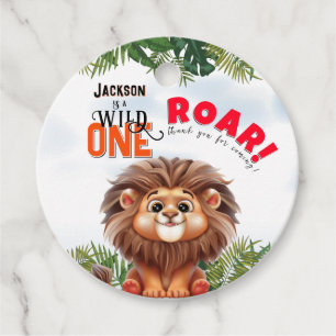 Etiquetas Para Lembrancinhas Lion Safari Wild One Aniversário de criança