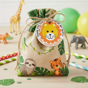 Etiquetas Para Lembrancinhas Lion Wild One Jungle Safari Animal Aniversário de 