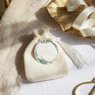 Etiquetas Para Lembrancinhas Lírio do Vale   Batismo Floral Dourado  