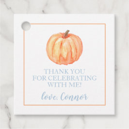 Etiquetas Para Lembrancinhas Little Pumpkin Pastel Azul Favor do primeiro anive