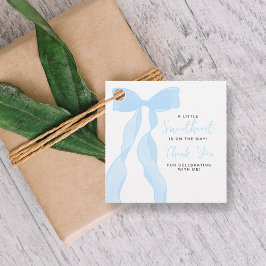 Etiquetas Para Lembrancinhas Little Sweetheart Elegant Blue Bow Baby Shower