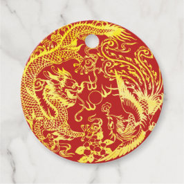 Etiquetas Para Lembrancinhas Logotipo de casamento chinês da Dragon phnix