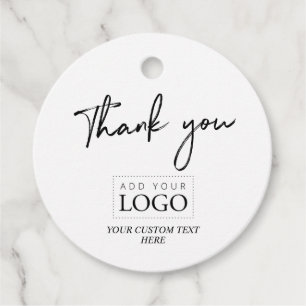 Etiquetas Para Lembrancinhas Logotipo de negócios personalizado preto e branco 
