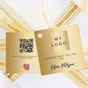 Etiquetas Para Lembrancinhas logotipo de nome Dourado QR Marca de travamento do