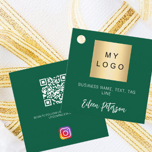 Etiquetas Para Lembrancinhas Logótipo do nome verde QR Marca de travamento do c