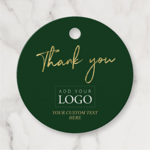 Etiquetas Para Lembrancinhas Logotipo Empresarial Personalizado Obrigado Dourad