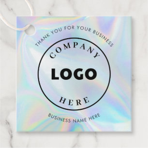 Etiquetas Para Lembrancinhas Logotipo Empresarial Simples Holográfico Personali