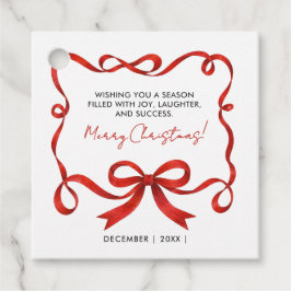 Etiquetas Para Lembrancinhas Logotipo Simples Feliz Natal Fita Vermelha Negócio