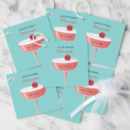 Etiquetas Para Lembrancinhas Love and Thanks Custom Gift Tag with Cocktail