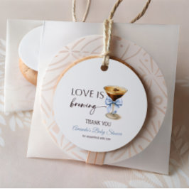 Etiquetas Para Lembrancinhas Love is Brewing Blue Coquette Bow Bridal Shower
