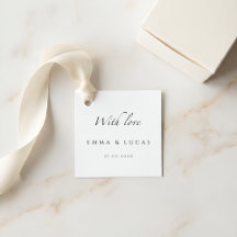 Luxo Minimalista | Tag de Favor de Casamento Moder
