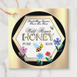 Etiquetas Para Lembrancinhas Luxurious Gold Honey Jar Neck Tag for Beekeepers