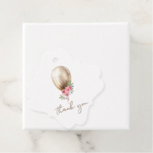 Etiquetas Para Lembrancinhas Luxury Beige Balloon Glitter Obrigado