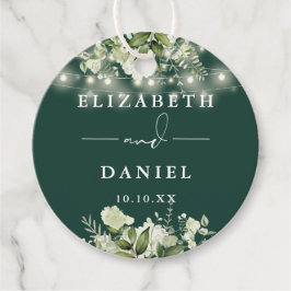Etiquetas Para Lembrancinhas Luzes de Corda Floral Esmeralda Obrigado Casamento