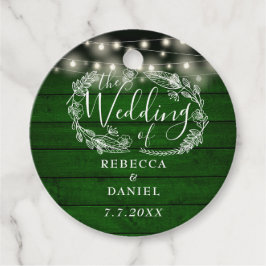 Etiquetas Para Lembrancinhas Luzes de Corda Floral Esmeralda Verde Madeira Casa