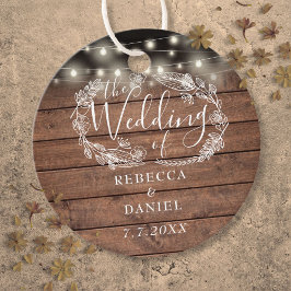 Etiquetas Para Lembrancinhas Luzes de Corda Floral Rústico Casamento de Madeira