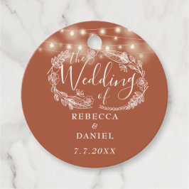 Etiquetas Para Lembrancinhas Luzes de Corda Floral Terracota Casamento