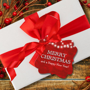 Etiquetas Para Lembrancinhas Luzes de Natal Simples e Personalizadas