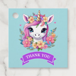 Etiquetas Para Lembrancinhas Magical Baby Unicorn with Flowers