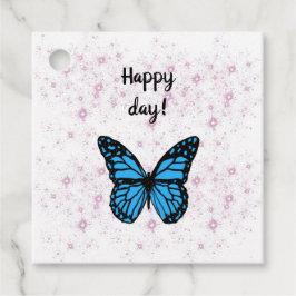 Etiquetas Para Lembrancinhas Magical blue butterfly pink glitter art