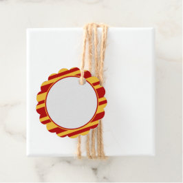 Etiquetas Para Lembrancinhas Mago Vermelho e Dourado Branco Escalonado