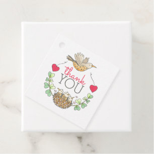 Etiquetas Para Lembrancinhas Mamãe Pird voando sobre o Ninho com Corações Ob