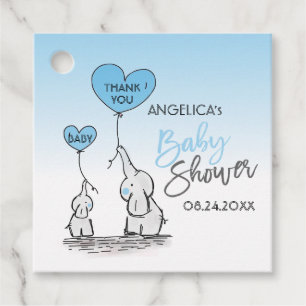 Etiquetas Para Lembrancinhas Mamães & chá de fraldas azuis do elefante do