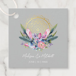 Etiquetas Para Lembrancinhas Mandala Dourada Convite de Casamento Boho com Cris