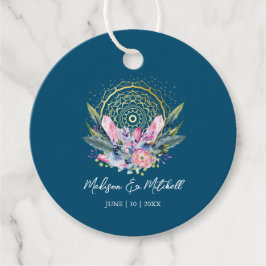 Etiquetas Para Lembrancinhas Mandala Dourada Convite de Casamento Boho com Cris