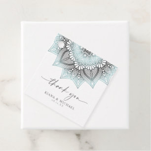 Etiquetas Para Lembrancinhas Mandala Lace Wedding Obrigado Tenente Blue ID968