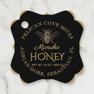 Etiquetas Para Lembrancinhas Manuka Honey Black Vintage Dourada Praça Rico