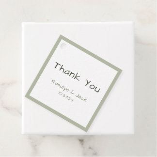 Etiquetas Para Lembrancinhas Manuscrito Casual Verde Dusty Obrigado Praça