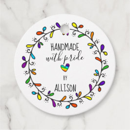 Etiquetas Para Lembrancinhas Manuscrito Com Orgulho Arco-Íris 🌈 Artisan 2-Side