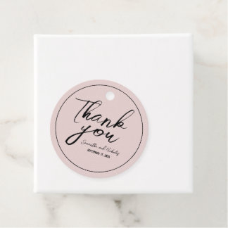 Etiquetas Para Lembrancinhas Manuscrito de Caligrafia Rosa Minimalista Obrigado
