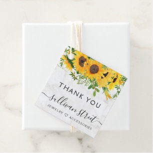 Etiquetas Para Lembrancinhas Marble Sunflower Bracelet Business Obrigado Etique
