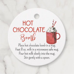 Etiquetas Para Lembrancinhas Marca Bomba de Chocolate Quente de Aquecida