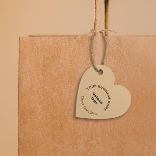 Etiquetas Para Lembrancinhas Marca Comercial em Tag de Forma Cardíaca Castanho-