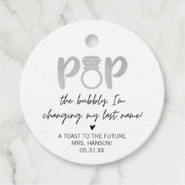 Etiquetas Para Lembrancinhas Marca Favorita de Anel de Prata Pop The Bubbly