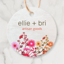 Etiquetas Para Lembrancinhas Marca Floral Boho White Wood Hang