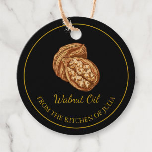 Etiquetas Para Lembrancinhas Marca Simples Homemade Walnut Oil Hang Tag l Black
