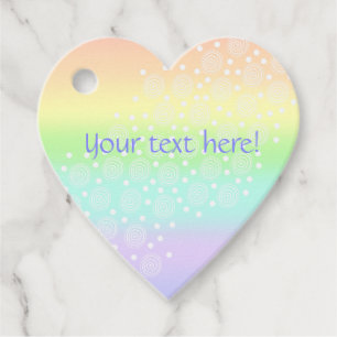 Etiquetas Para Lembrancinhas Marcações de Favor do Pastel Rainbow Heart
