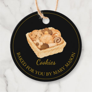 Etiquetas Para Lembrancinhas Marcações de Favoritos de Cookies Homemade Preto
