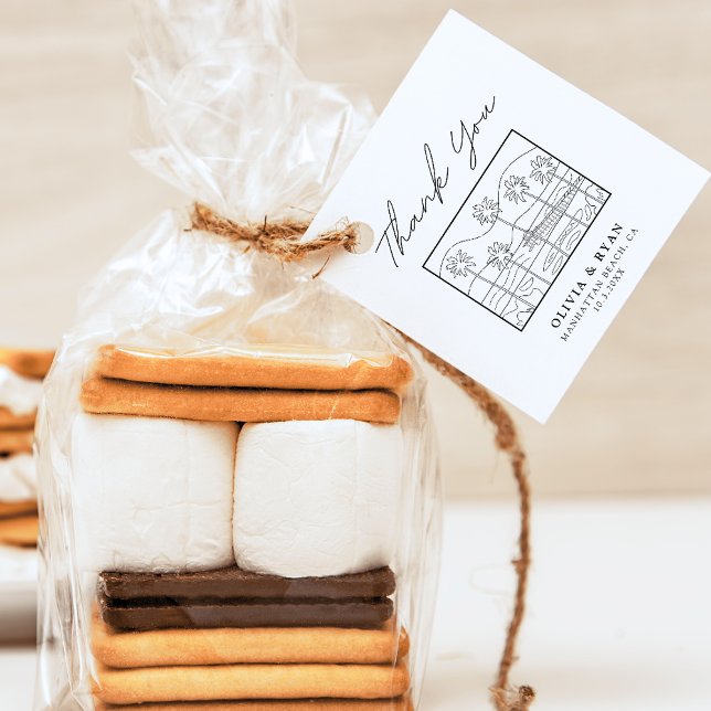 Etiquetas Para Lembrancinhas Marcador de Favor de Casamento Moderno Desenho de  (Beach wedding favor tag)