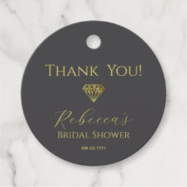 Etiquetas Para Lembrancinhas Marcador de Favor de Chá de Noiva com Diamante de 