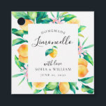 Etiquetas Para Lembrancinhas Marcador de Favor de Limoncello em Aquarela<br><div class="desc">Marcadores de favor de limoncello caseiro com um fundo de verde aquarelado de limão e modelos de texto fáceis de personalizar.</div>