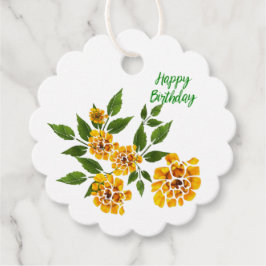 Etiquetas Para Lembrancinhas Marcador de presente de aniversário com flores ama