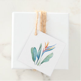 Etiquetas Para Lembrancinhas Marcadores de Favor com Flores em Aquarela Tropica