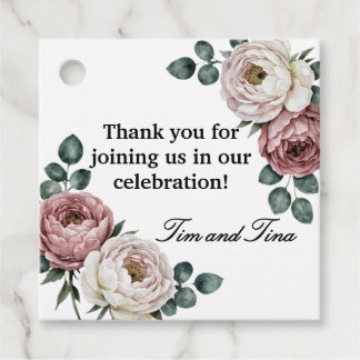 Etiquetas Para Lembrancinhas Marcadores de Favor de Casamento Rosa Floral