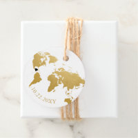 Marcadores de Favor Elegante Mapa Mundial Dourado