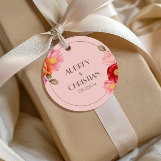 Etiquetas Para Lembrancinhas Marcas de Agradecimento de Casamento com Papoula e